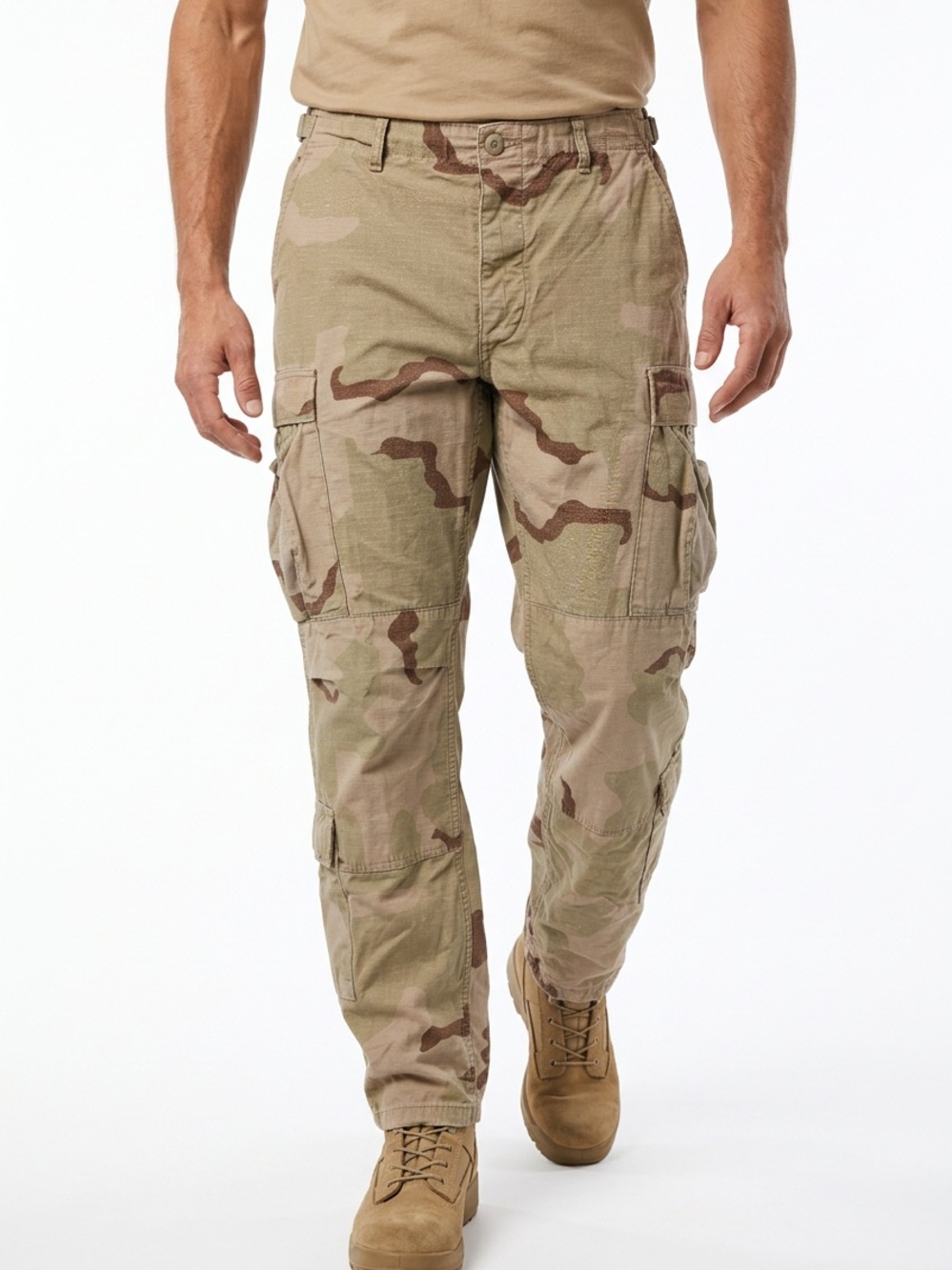 VINTAGE US Military DCU Desert Camo Cargo Pants Medium Long 100% Cotton Propper